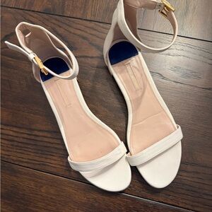 Stuart Weitzman Cream Ankle Strap Sandals